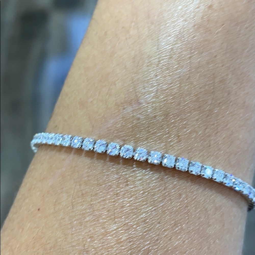 2.5mmSterling Silver Tennis Anklet Bracelet 9” 10” - Picture 4 of 11
